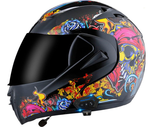 Abatible Ajuste Multiángulo Casco Motocicleta Bluetooth