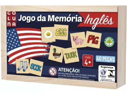 Jogo da Memória Coluna Animais Divertidos 40 Peças