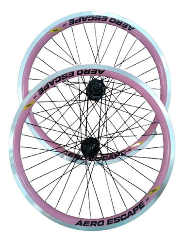 Par Rodas Aro 26 Aero Bicicleta Vzan Alumínio V-brake Mtb Cor Rosa