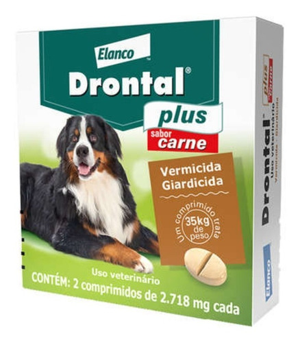 Kit 3 Cx Vermífugo Drontal Plus Cães 35kg - Total 6 Compr
