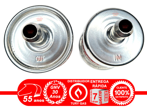 2 Filtro Gnv Gás Natural Veicular Kit 5 Geração Injeção 12mm