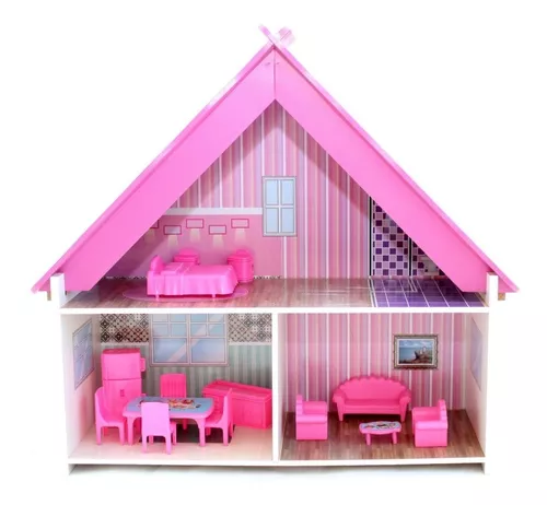 Casinha Grande Boneca Barbie Portátil Real Glam Kit Brinquedo