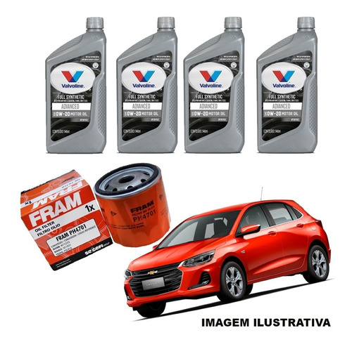 Kit Troca De Óleo Onix 0w20 2017/ Fram Valvoline