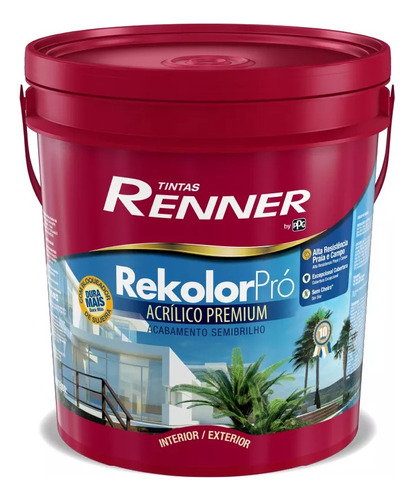 Pintura Interior Exterior Rekolor Pro Semibrillo Renner 18lt