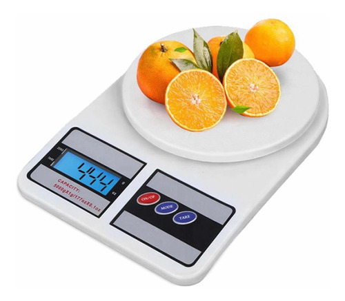 Báscula de cocina digital de precisión de 10 kg para nutrición y dieta, capacidad máxima de 10 g, color blanco