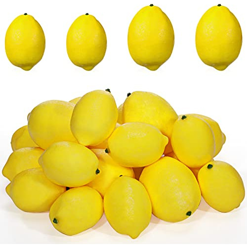 20 Piezas De Limones Artificiales De 3.8 Pulgadas/3.2 P...