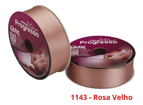 Fita De Cetim Nº 9 50 Metros X 38mm Progresso Cor 1143 - Rosa Velho