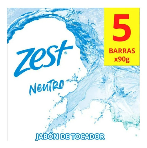 3 Pza Jabón En Barra Neutro Suave Zest Con Glicerina, 5 Piez