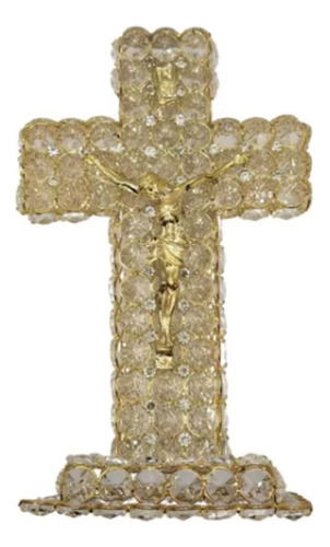 Cruz Pedreria Figura De Cristo Con Base Para El Hogar