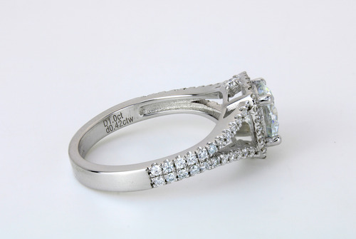 Anillo Compromiso Diamante Moissanita Con Pavé 1.0ct Niridia