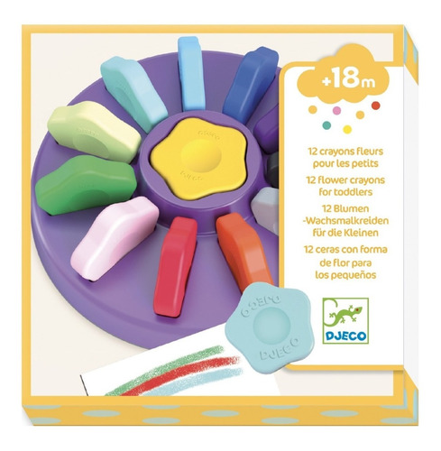 Crayolas En Forma De Flor Djeco (12 Colores) Cadaques Kids