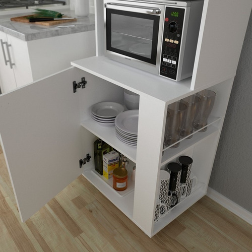 Organizador Centro Estant Cocina Vajillero Microondas Kp60 Color Blanco