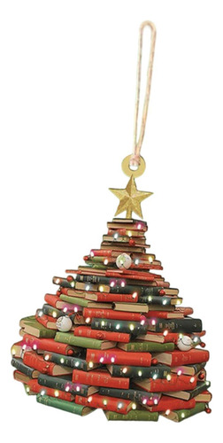 4 Adorno Para De Navidad Con Forma De Libro, Colgante Para B