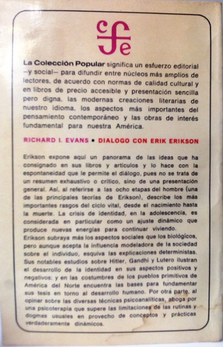 Libro, Diálogo Con Erik Erikson, Richard I. Evans (Usado)