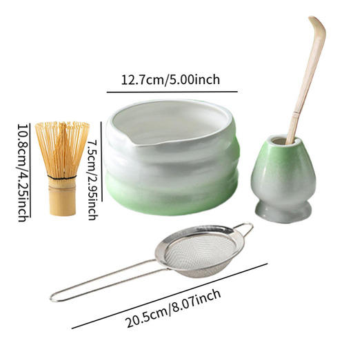 5pcs Juego De Té De Té Japonés Matcha Ceremonial Verde
