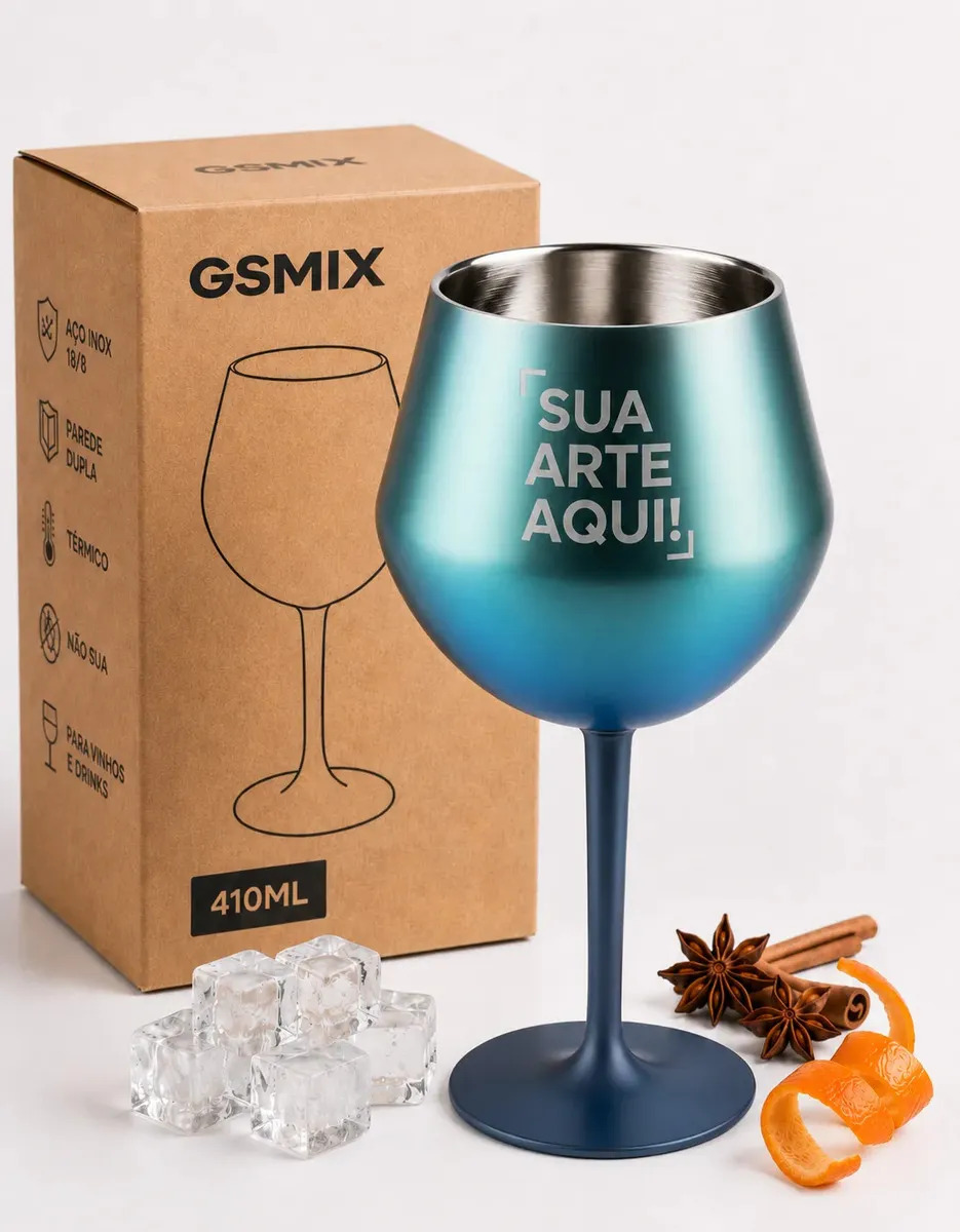 Kit 15 Copo Taças Térmica Personalizada 410ml Empresa Azul