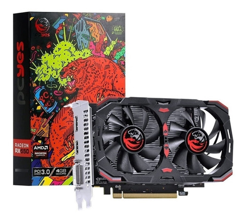Imagem 6 de 6 de Placa de vídeo AMD Pcyes Graffiti Series Radeon RX 500 Series RX 550 PAJRX550DR5DF 4GB