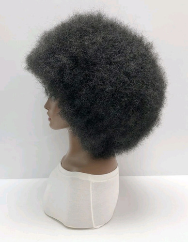 Peluca Negra Rizada Afro Total Para Disfraz Color Negro Tamaño De La Base Unitalla
