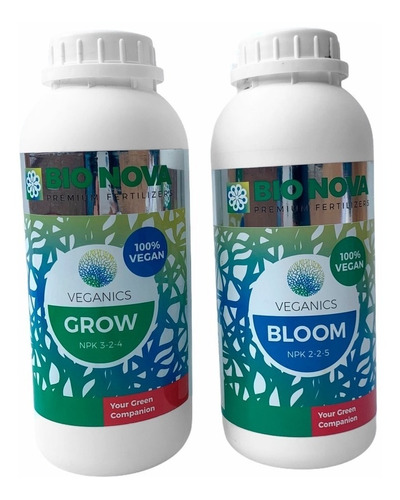 Nutrientes Bionova Veganics Grow + Bloom 1 Litro Orgánicos