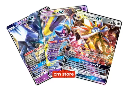 Carta Pokémon Lendário Lunala Gx Dourada Sol E Lua