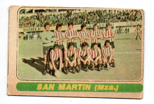 Figurita San Martin Mendoza Tarjeton Futbol Fulbito 1974