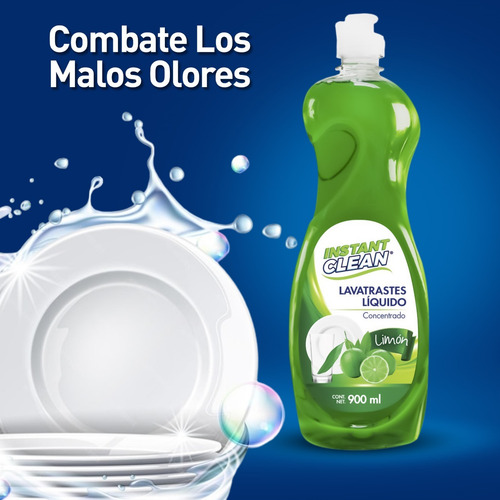 Lavatrastes Instant Clean 900 Ml Aroma Limón Liquido