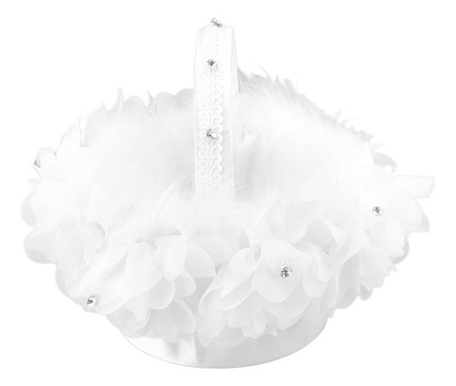 Encantadora Cesta De Flores Blancas Para Dama De Honor