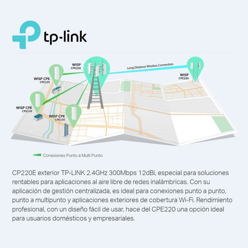 Access Point Para Exteriores Tp-link 2.4ghz 300mbps, Cpe220