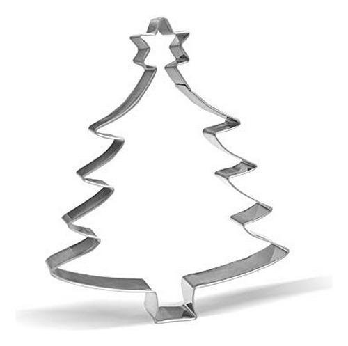 5.4 Inch Christmas Tree With Star Cookie Cutter  Stainless 