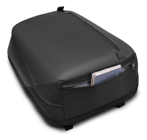 Mochila Impermeable Para Notebook Con Organizadores Color Negro Diseño de la tela Liso