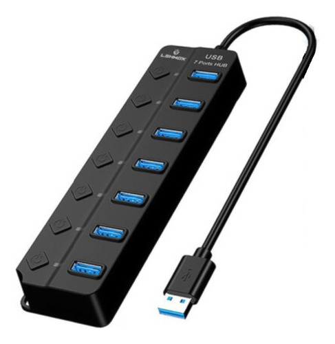 Hub Usb 3.0 Moxen Com 7 Portas Usb Com Switch Independente