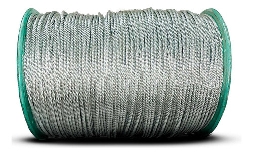 Cabo Aço Galvanizado 1/4 6,35mm Alma De Fibra 6x19 Rolo 200m