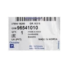 Imagen 3 de 4 de Bisagra Capot Izquierda Aveo 05-10 Gm 96541010 Original