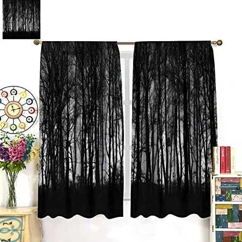 Cortinas Opacas Góticas, Árboles Del Bosque Gótico A Través