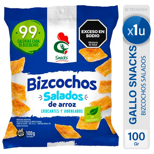Bizcochos Arroz Salados Gallo Snacks Sin Tacc - Mejor Precio