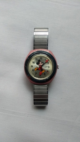 Mickey Mouse Reloj Citizen Vintage 70's Cuerda 