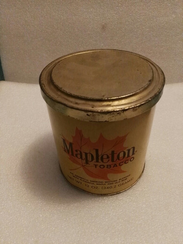 Mapleton Lata Antigua Vieja De Tabaco Tobacco Metal Vintage