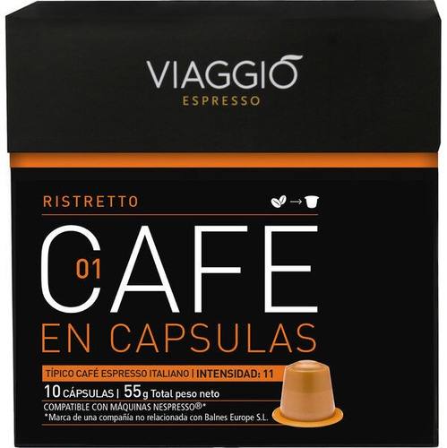 Imagen 1 de 1 de Café ristretto en cápsula Viaggio 10 u