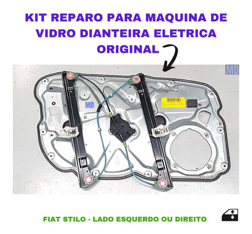 Cabo De Aço Da Mquina Do Vidro Eletrico Stilo Fiat Dianteir