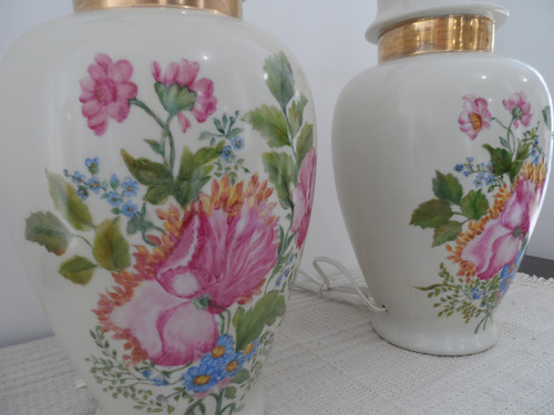 Par De Base De Abajur Antigo Em Porcelana (Usado)