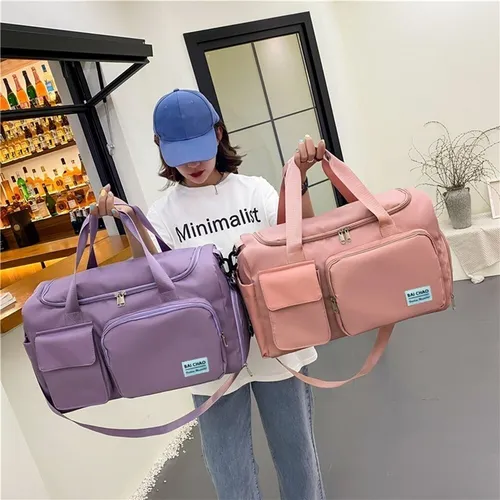 Bolso de mano y bandolera cruzada Travel Suitcase para mujer, color rosa
