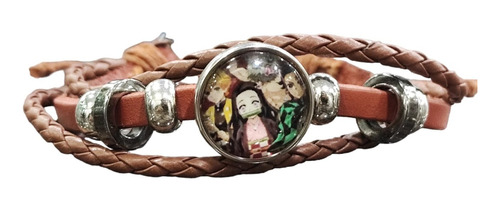 Brazalete Pulsera Demon Slayer Tanjiro Nezuko Anime Cuerina 