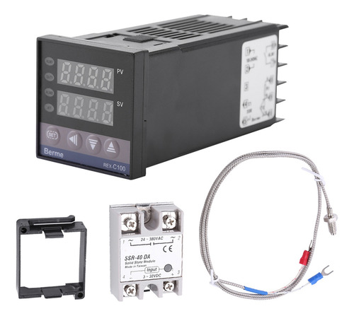 Kit Pirómetro Digital Rex-c100 Control De Temperatura Ssr40a