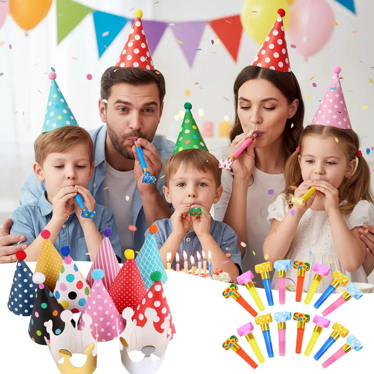 Kit 26 Sombreros De Fiesta Para Cumpleaños Decoracion Fiesta,Para Fiestas Infantiles, Bodas, Cumpleaños，Fotografía Neonatal y Celebraciones Festivas