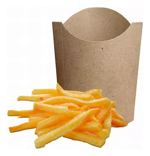 Estuche Papas Fritas Mediana Kraft Biodegradable X 100u. 