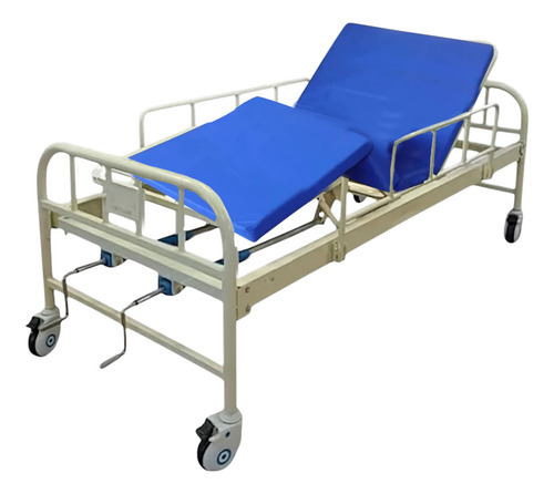 Cama Hospitalaria Manual 2 Posiciones Colchón Color Beige