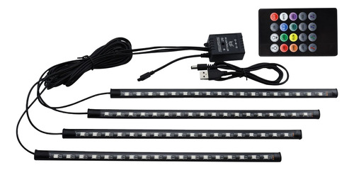 72 Led, 4 Led Usb Rgb, Tira De Neón, Control Remoto Para Mús