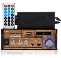 Comprar Amplificador Áudio Bluetooth Receiver 200w Fm + Fonte 12w 5a