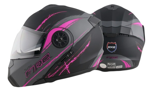 Casco Integral Abatible Turbo Rosado