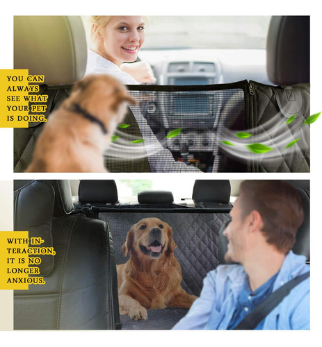 Funda De Asiento Para Perro Impermeable Con Ventana De Malla